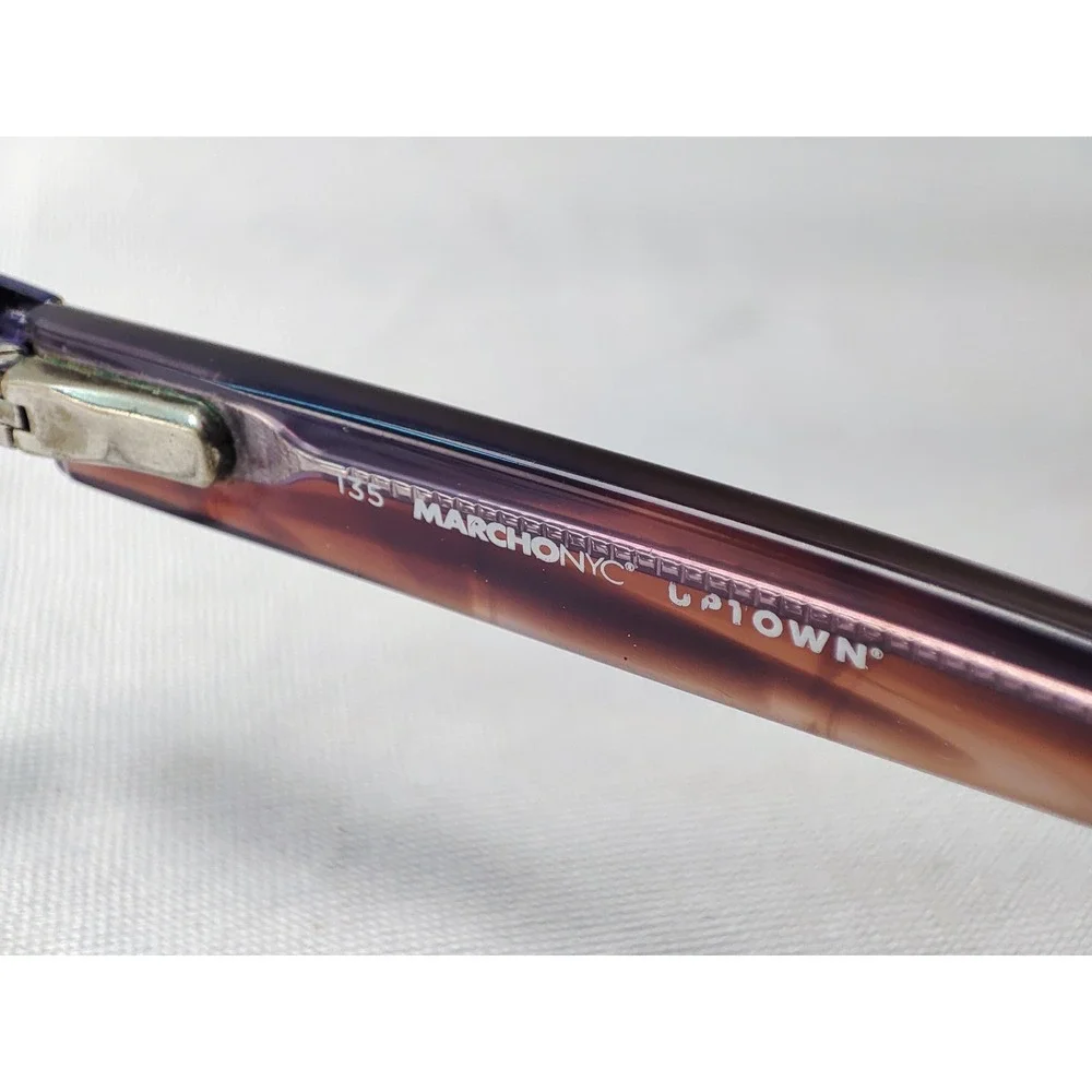 Marchon NYC Uptown Carnegie 210 Eyeglass Frames 51-17-135 Purple Brown